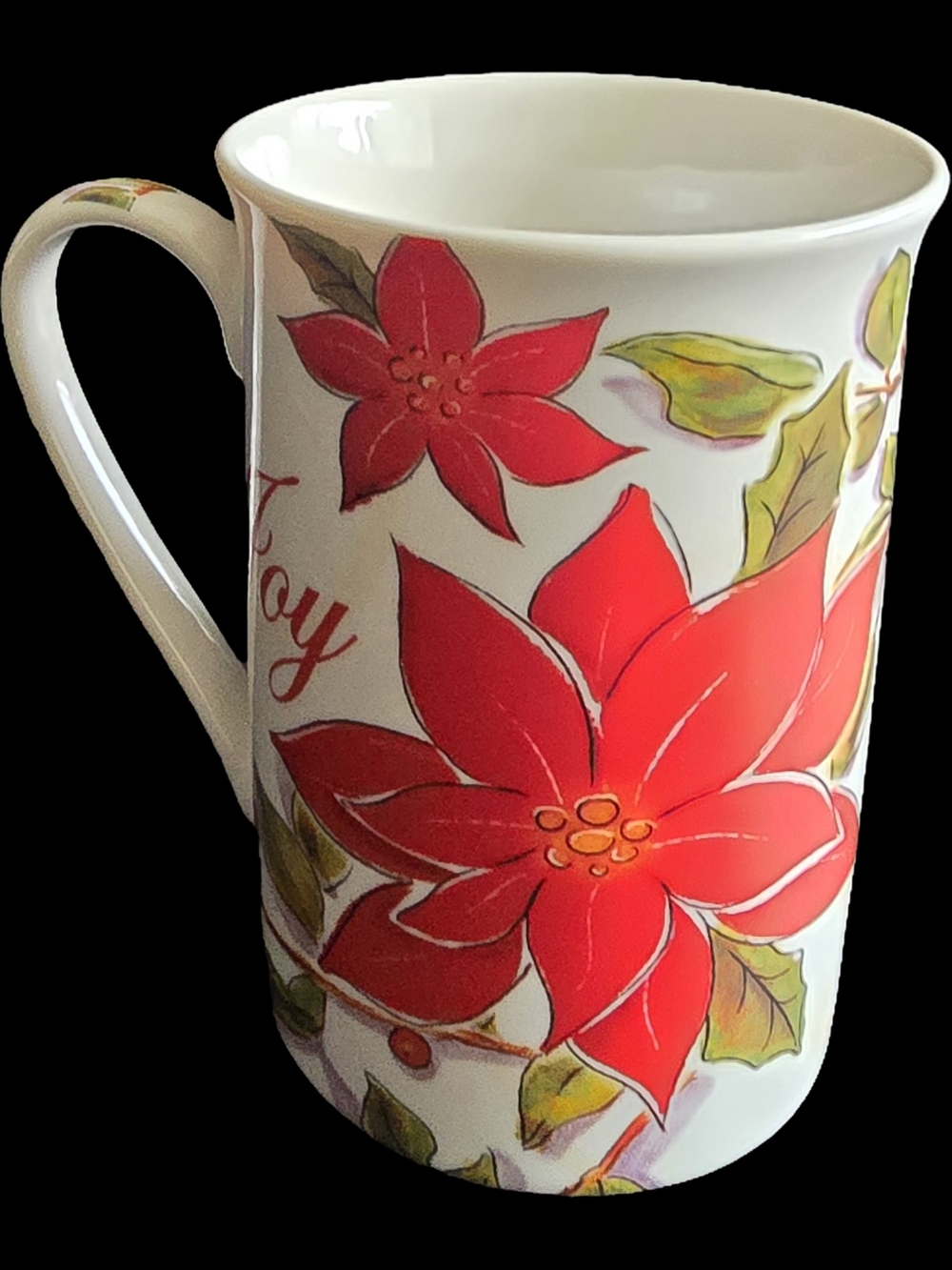 Holiday Poinsettia Ceramic Coffee Mug - Red